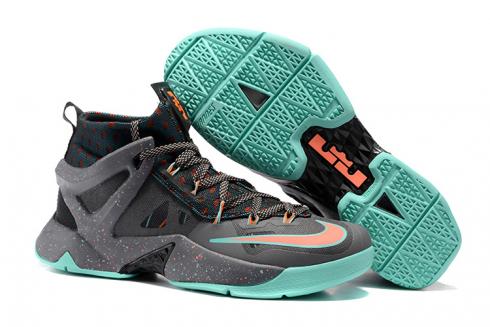Nike Ambassador VIII รองเท้าบาสเก็ตบอล Lebron James Grey Mango Turquoise 818678-083