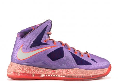Lebron 10 As Extraterrestrial Laser Purple Strata Grey Crimson Total 583108-500