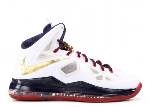 Lebron 10 Sport Pack Gold Medal Gold University Metallic Obsidian White Red 542244-100