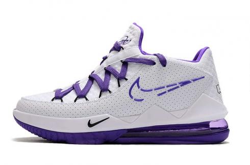 2020-as Nike Lebron XVII 17 alacsony fehér fekete lila kosárlabdacipő CD5007-104