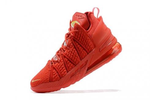 Баскетбольные кроссовки Nike Zoom Lebron 18 XVIII Red Metallic Gold King James AQ9999-600 2020 года