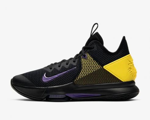 Nike Zoom LeBron Witness 4 Black Opti Yellow Voltase Ungu BV7427-004