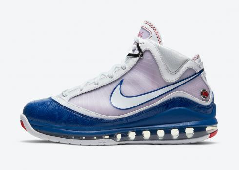 Nike Zoom LeBron 7 Dodgers White Rush Blue University Red DJ5158-100