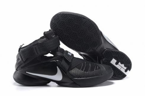 Nike Lebron Soldier IX 9 Zwart Metallic Zilver Heren Basketbalschoenen 749417-001