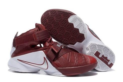 Nike Lebron Soldier IX 9 Premium Men Sneakers Shoes Garnet White 749490-670