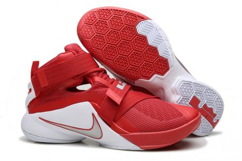 Nike Lebron Soldier IX 9 TB EP Jamens OSU Home Pánské Basketbalové boty Červená Bílá Stříbrná 749500-601