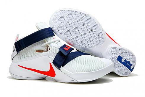 Nike Zoom Soldier 9 IX 白色紅藍美國隊男子籃球運動鞋 749417