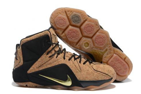 Giày bóng rổ nam Nike Zoom Lebron XII 12 Deep Wheat Black Gold