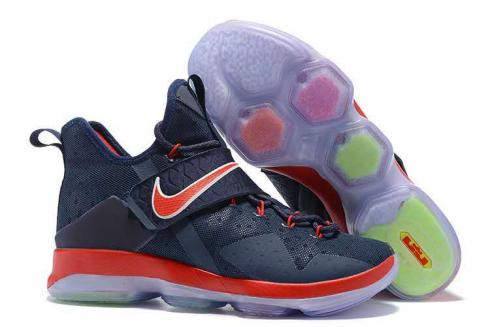 Nike Zoom Lebron XIV 14 Navy Blue Red Men Basketball Shoes 921084