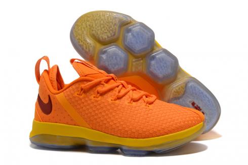 Nike Zoom Lebron XIV 14 Low Men Basketball Shoes Orange Yellow 878636