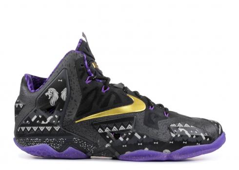 Lebron 11 Bhm Vnm Purple Anthracite Gold Metallic 646702-001