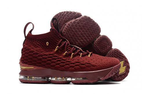 Nike Zoom Lebron XV 15 Basketball Unisex Shoes Wine Red All Gold