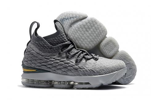 Nike Zoom Lebron XV 15 Men Basketball Shoes Gold All Grey