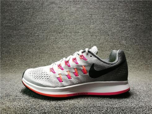Nike Air Zoom Pegasus 33 รองเท้าวิ่งสีชมพูสีดำสีขาว 831356-006