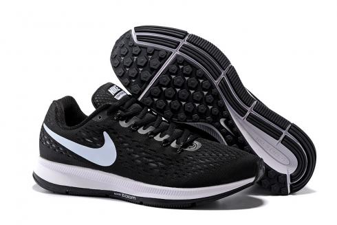 Nike Air Zoom Pegasus 34 EM Sepatu Lari Pria Sepatu Kets Pelatih Hitam Putih 831350-001
