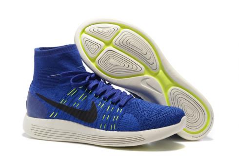Nike Lunarepic Flyknit Azul Preto Masculino Tênis de corrida 818676-400