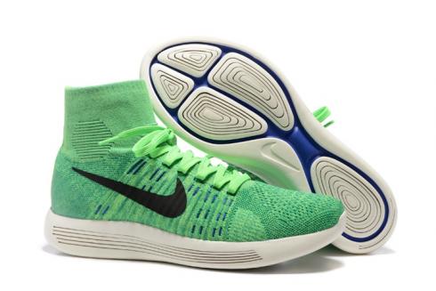 Nike Lunarepic FlyknitVoltage 綠色黑色男士跑步運動鞋 818676-300