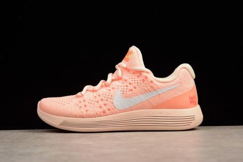 Sepatu Lari Wanita Nike Lunarepic Low Flyknit 2.0 IWD Oranye Putih 881674-801