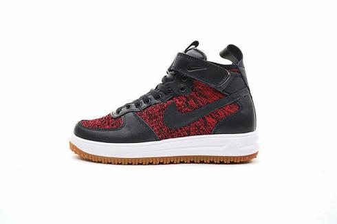 Nike Lunar Force 1 Flyknit 工作靴紅黑白色男鞋 860558-602