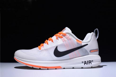 Giày nam Off White Virgil Abloh x Nike Air Zoom Structure 21 Trắng Cam Đen 907324 006