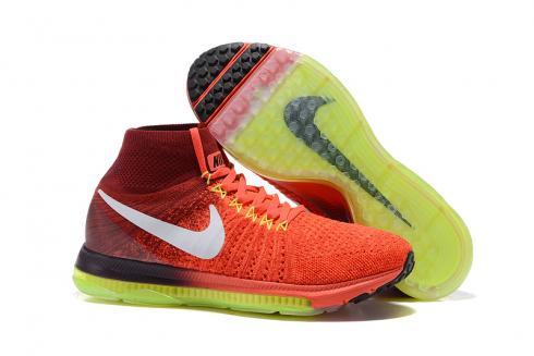Nike Zoom All Out Flyknit rojo claro primavera verde hombres zapatillas de deporte zapatillas de deporte 844134-616
