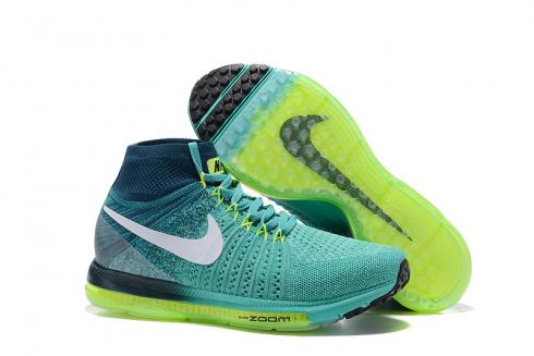Nike Zoom All Out Flyknit Spring Green Men Running Shoes Tênis Treinadores 844134-313