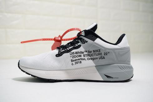 Off White x Nike Air Zoom Structure 22 Blanc Noir Gris Orange Chaussures AA1636-800