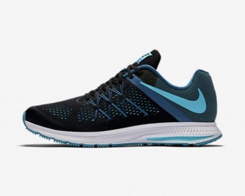 Nike Zoom Winflo 3 Noir Whitw Bleu Chaussures de course pour hommes 831561-015