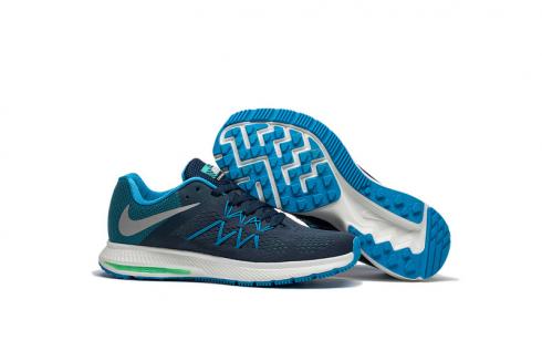 Nike Zoom Winflo 3 Marineblauw Grijs Heren Loopschoenen Sneakers Trainers 831561