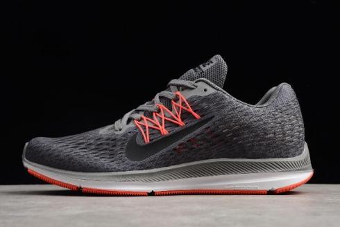 Nike Zoom Winflo 5 Gris oscuro Negro Rojo Zapatos para correr para hombre AA7406 006