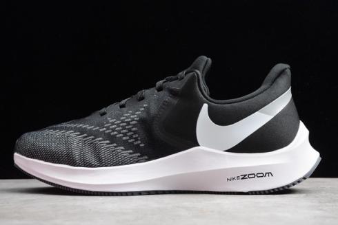 2019 Nike Air Zoom Winflo 6 Black White Dark Grey AQ7497 001