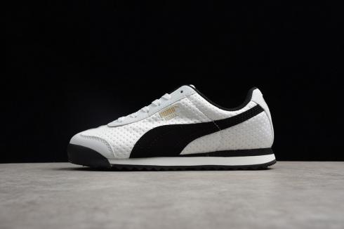 2019 Puma Roma Triemboss Herre Sko Hvid Sort 跑步男鞋 362179-08