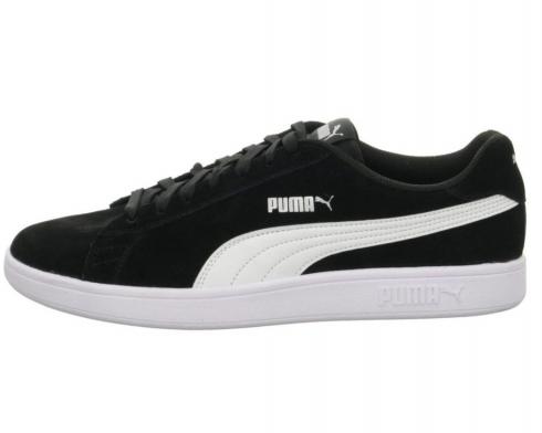 Sepatu Sneaker Pria PUMA Smash V2 Hitam Putih Perak 364989-01