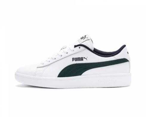 PUMA Smash V2 L Jr 白色黃松綠色休閒鞋 365170-10