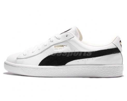 Sepatu Kasual Puma Basket Klasik Pria Putih Hitam 351912-03