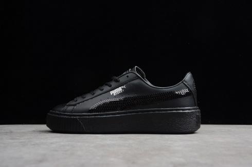 Puma Basket Platform Bling Jr Puma Black Womens Casual Shoes 397237-01