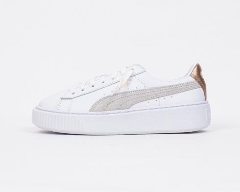 Puma Basket Platform Euphoria Rose Gold Lace Up Pelatih Wanita 366814-02