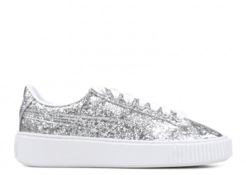 Puma Basket Platform Glitter Wn S Prata 364093-01