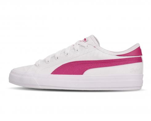 Puma Capri bílé fuchsiové fialové unisex příležitostné boty 369246-04