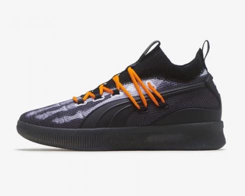 Puma Clyde Court Disrupt X-Ray Black Blue Orange Shoes 191895-01