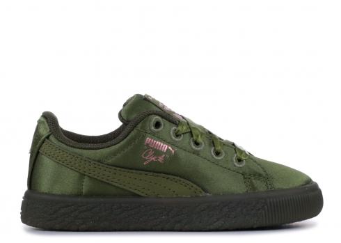 Puma Clyde Satin Inf Olive Avocado Night 366982-03