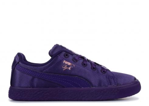 Puma Clyde Satin Inf Rose Indigo Gold Violet 366982-01