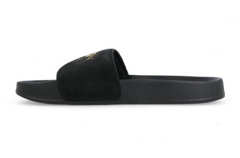 Puma Leadcat Suede Herre Slides Puma Sort Guld Sko 365758-01