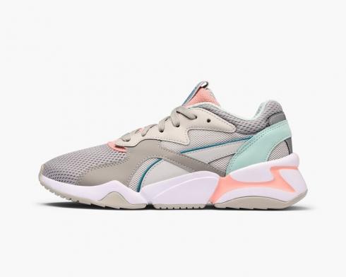 Puma Nova Mesh graue Sneakers für Damen, Grau-Violett, Peach Bud, Damenschuhe 369655-02