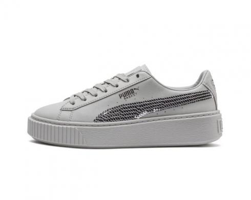 Puma Platform Basket Bling Sneaker Damen Plateau Schuhe 367237-02