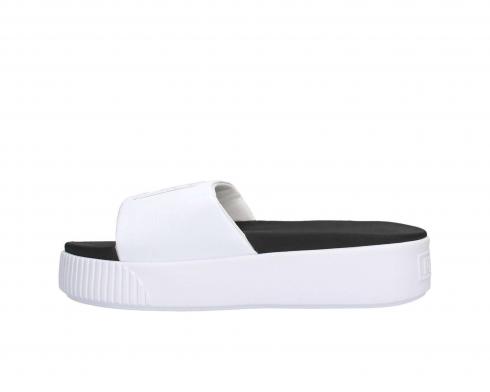 Женские белые и черные шлепанцы Puma Platform Slide Slider 366121-01