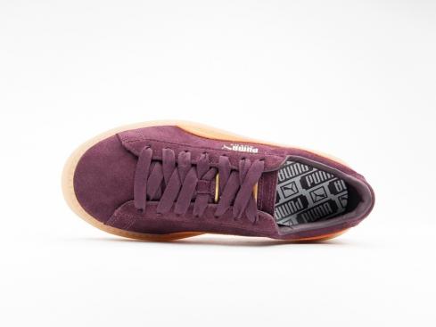 Puma Platform Trace Cleated Red Lace Up Suede Trainers - Womens main image 1