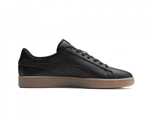 Puma Smash V2 Leather L Sneaker Black Gum Casual Shoes 365215-12 - Puma ...