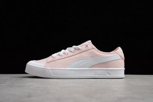 Puma Smash V2 VULC CV Zapatillas de lona casuales Rosa Blanco 365968-05