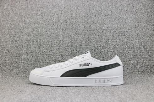 Puma Smash V2 VULC CV Casual Canvas Sneakers White Black 365968-02